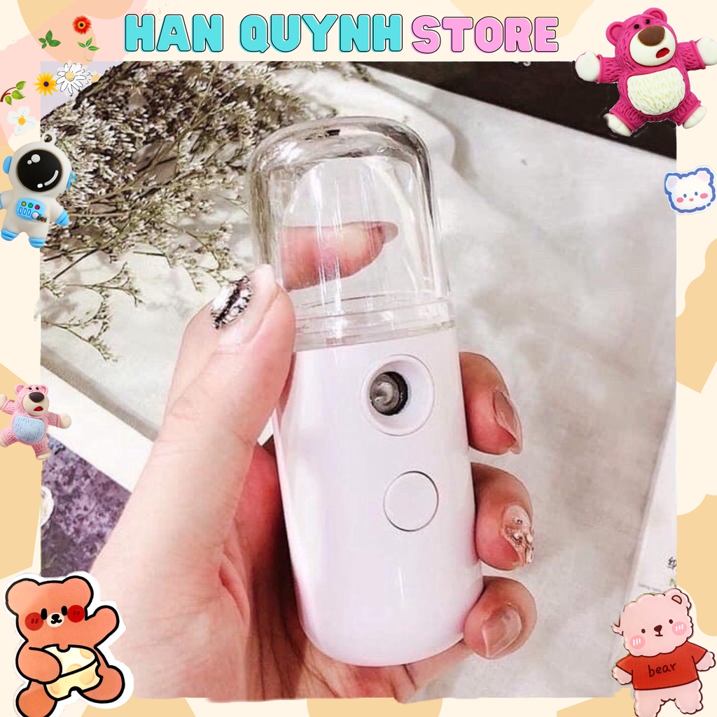 Máy Phun Sương Cầm Tay Xịt Khoáng MINI NANO Chính Hãng - Bản Full Phụ Kiện Cáp Sạc - Cấp Ẩm Dưỡng Da Bổ Sung Khoáng