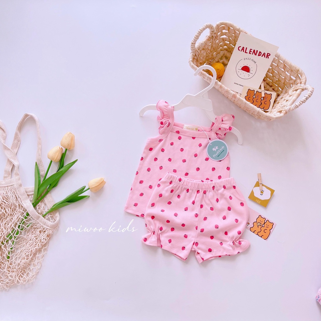 Đồ bộ 2 dây bozip cánh tiên thoáng mát mùa hè cho bé gái 1 2 3 4 tuổi mintsclset Mint's Closet - DB8069