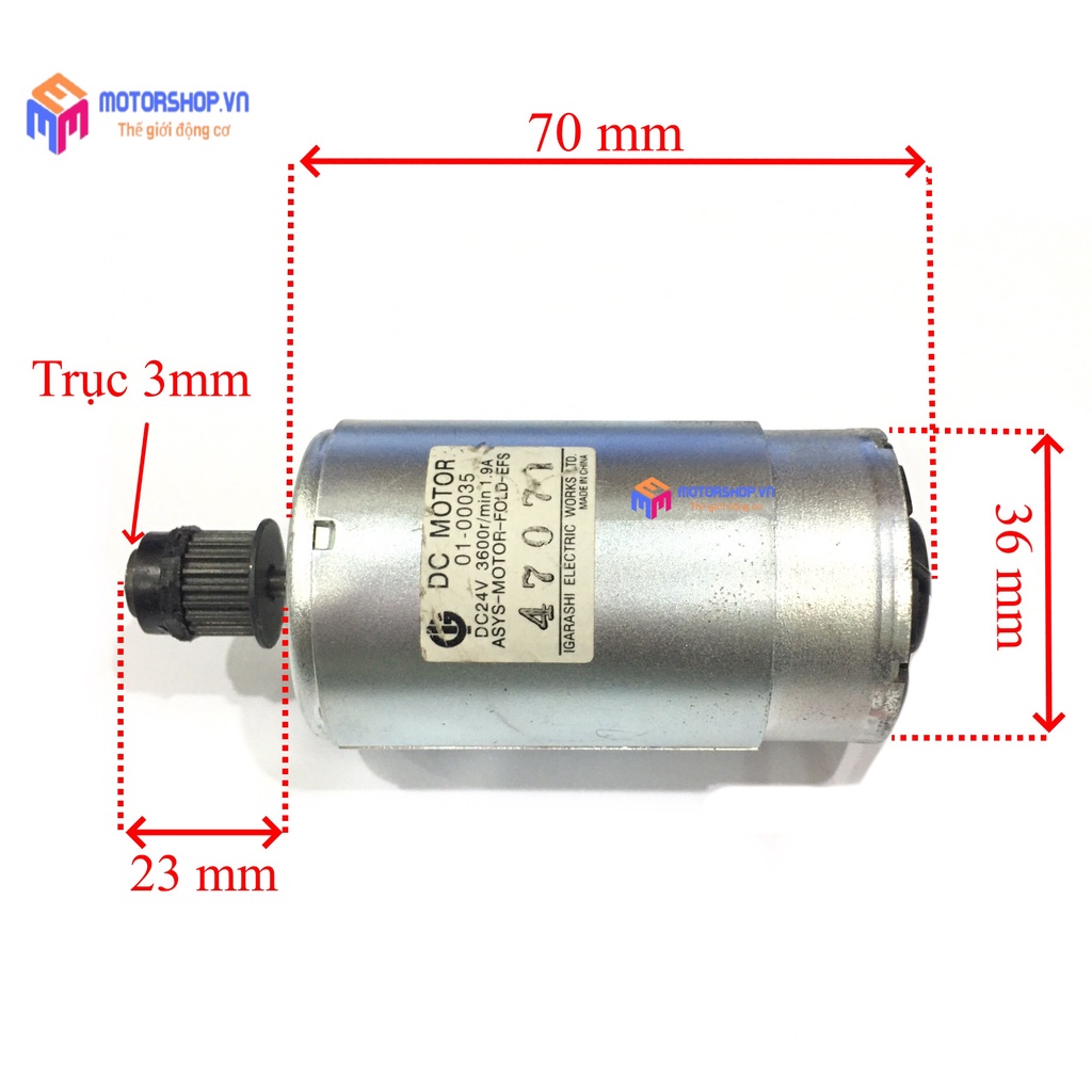 MTS Động Cơ DC máy khoan  5V - 24V 3600Rpm 1.9A Trục 3mm Siêu khỏe