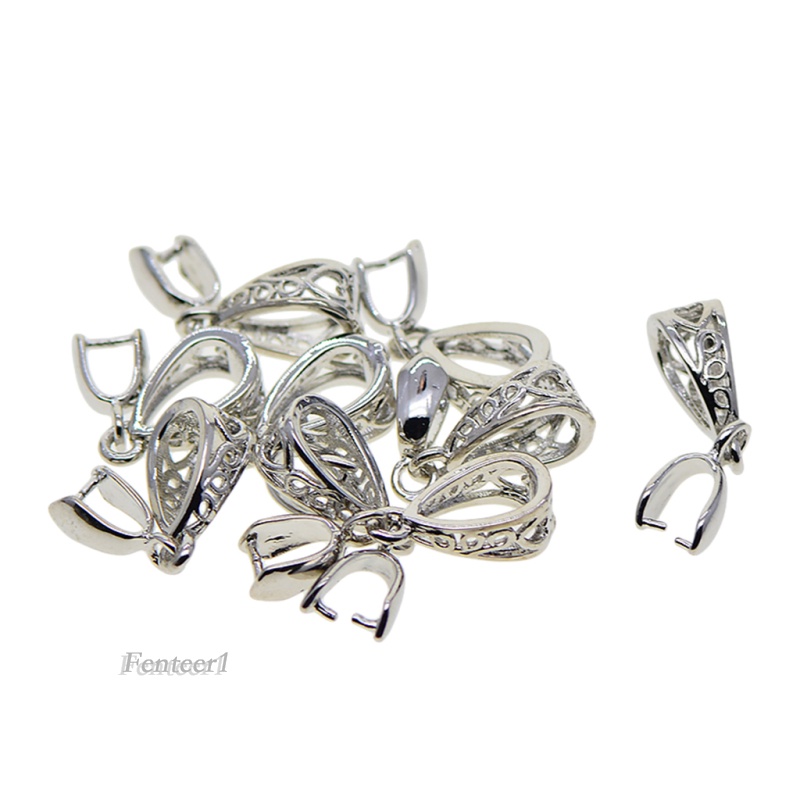 10 Móc Gài Màu Bạc Hình Trái Tim Làm Trang Sức