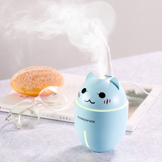 Máy phun sương tạo độ ẩm mèo, khuếch tán tinh dầu kèm đèn Led và quạt mini siêu Cute