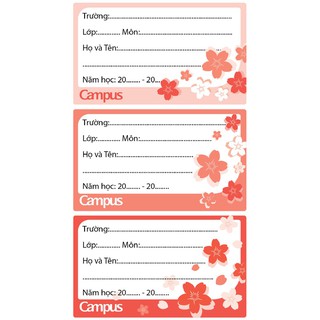 Nhãn vở hoa anh đào sakura campus nt-skr18
