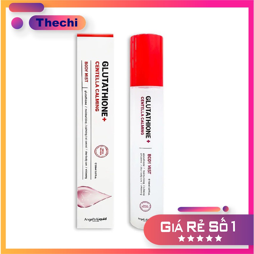 Xịt giảm mụn lưng, dưỡng trắng cơ thể Angel's Liquid Glutathione Plus Centella Calming Body Mist 150ml | BigBuy360 - bigbuy360.vn