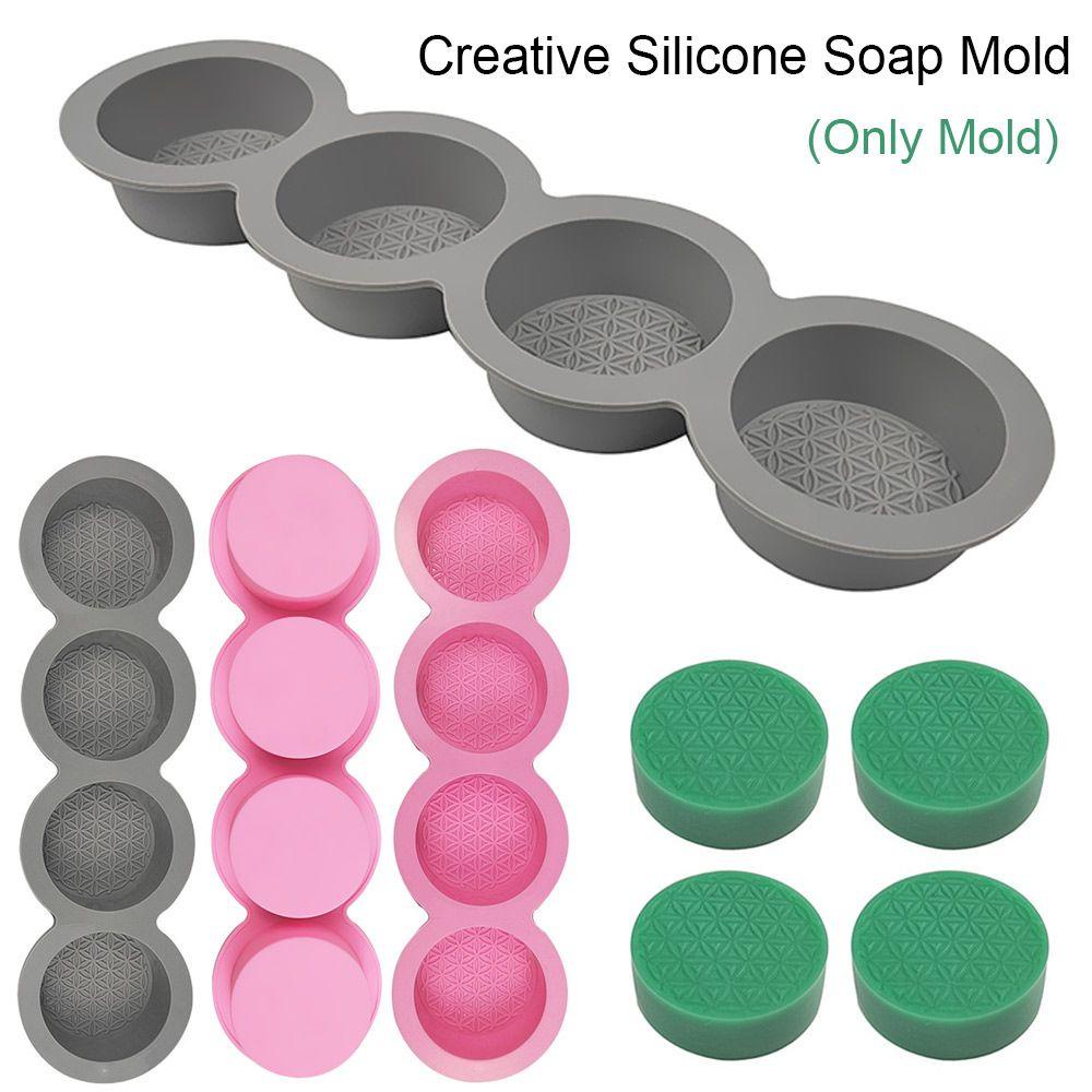 Khuôn Silicone Tạo Hình Làm Xà Phòng Hình Tròn 3D DIY Đa Năng