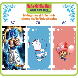 Miếng dán skin 3 D in hình theo yêu cầu iphone 6/6s/6plus/6splus