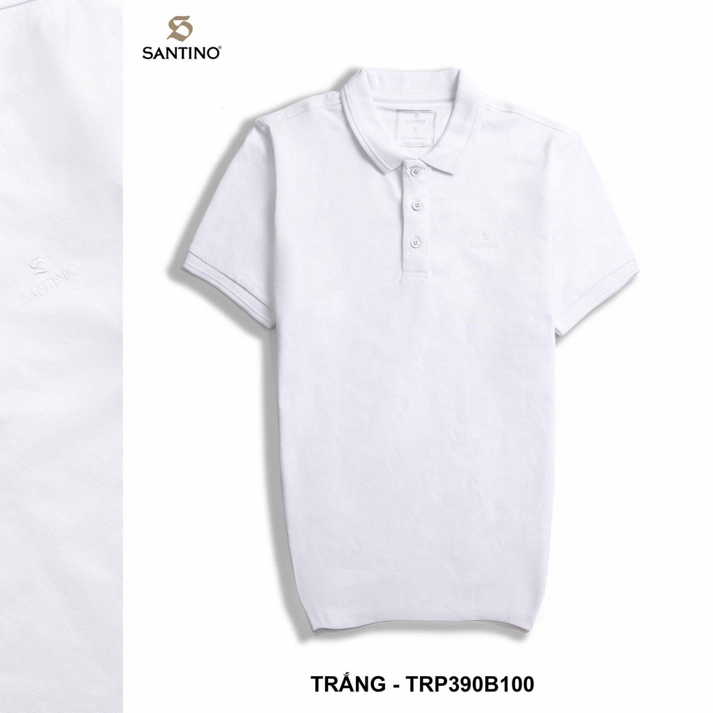 Áo polo nam ngắn tay có cổ SANTINO chất Cotton  thoáng mát, form dáng regular sang trọng TRP390B100 | BigBuy360 - bigbuy360.vn