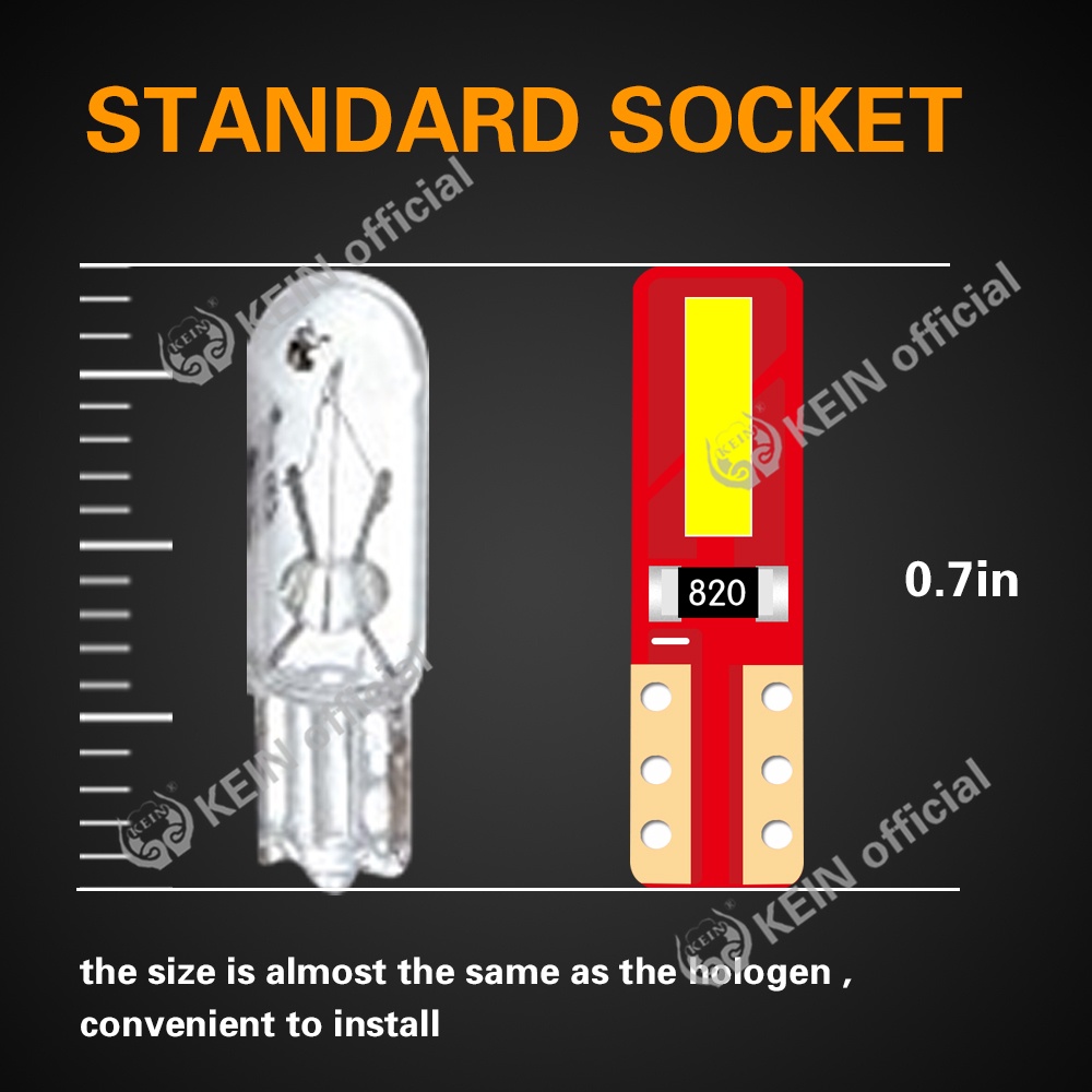 KEIN Meter Bulb T5 Led Bulb Meter W3W Meter Led 73 74 T5 Led Car Lights 7020 2SMD Car Meter Wedge Instrument Dashboard Car Meter LED Light Bulb Dashboard Led Crystal Red Panel Promise License Plate Light White