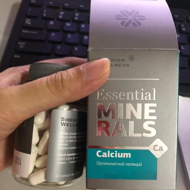 [ CHÍNH HÃNG ] - Thực phẩm Siberian Essential Minerals Calcium, bổ sung canxi, Hỗ trợ phòng ngừa loãng xương - Hộp 60v