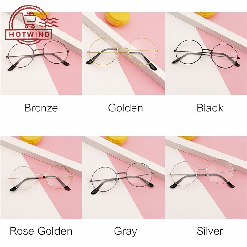 2 mắt kính gọng tròn chất liệu hợp kim