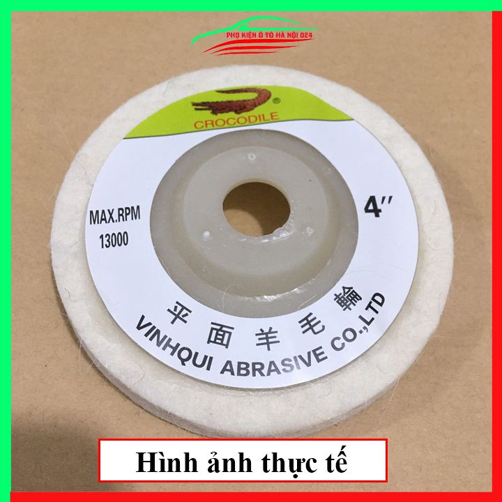 Bánh Nỉ Trắng Đánh Bóng 100mm Loại Xịn