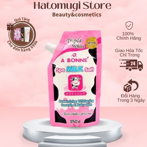 Muối tắm sữa bò tẩy tế bào chết A Bonne Spa Milk Salt 350g Thái Lan - Hatomugi Store