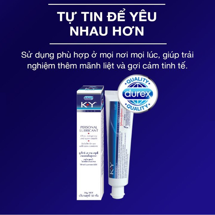 Gel Bôi Trơn Âm Đạo Durex KY Jelly 50g - [Cam Kết Chính Hãng]