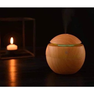 ĐÈN XÔNG TINH DẦU GỖ TRÒN ( tặng kèm tinh dầu) ( Hàng Sẵn)