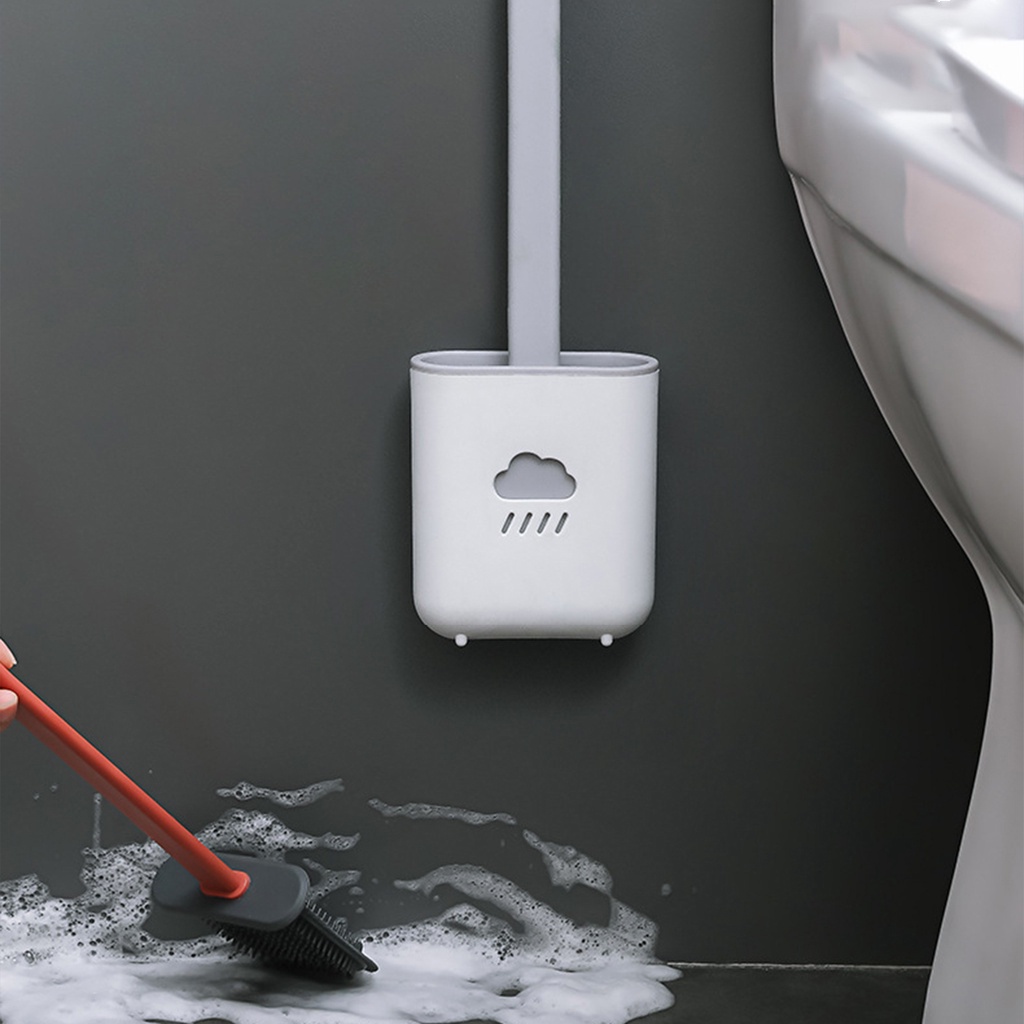 Bàn chải tolet đám mây🌸FREE SHIP🌸 Bàn chải vệ sinh Toilet tự dính hình đám mây xinh xắn