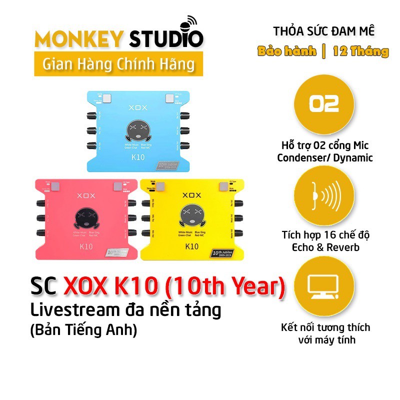SOUNDCARD XOX K10 10th  ⚡BH 1 NĂM⚡  Thu Âm Hát Livestream - Phiên Bản Giới Hạn Kỷ Niệm 10 Năm (Bản Quốc Tế)