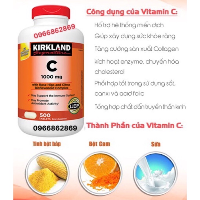 Vitamin C Kirkland 1000 mg  Hàng Mỹ mới về - Date xa T02/2025