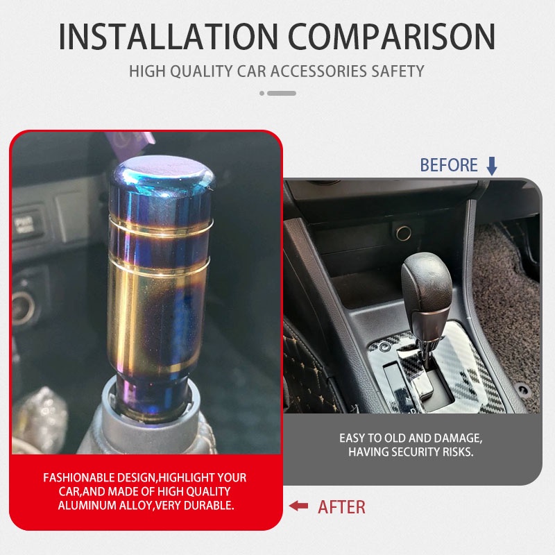 Núm Gạt Cần Số Xe Hơi Thủ Công Tự Động Thông Dụng Bằng Sợi Carbon 90-177MM cần sang số ô tô thép không gỉ Núm bọc cần số xe hơi titan Đầu cần số  Ô Tô công tắc tốc độ Tay nắm cần gạt số ô tô Cần gạt chuyển số xe hơi phụ kiện nội thất ô tô