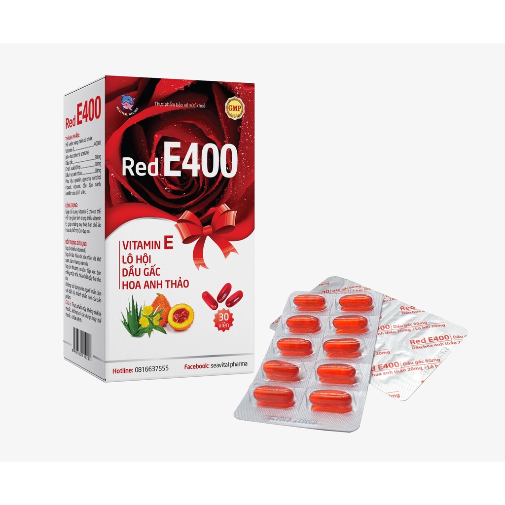 Làn da tươi trẻ và rạng rỡ với Viên uống Vitamin E đỏ hỗn hợp