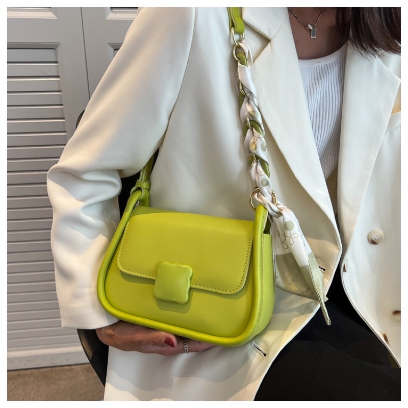 Túi da trơn khoá vuông phối dây nơ tiểu thư 1151