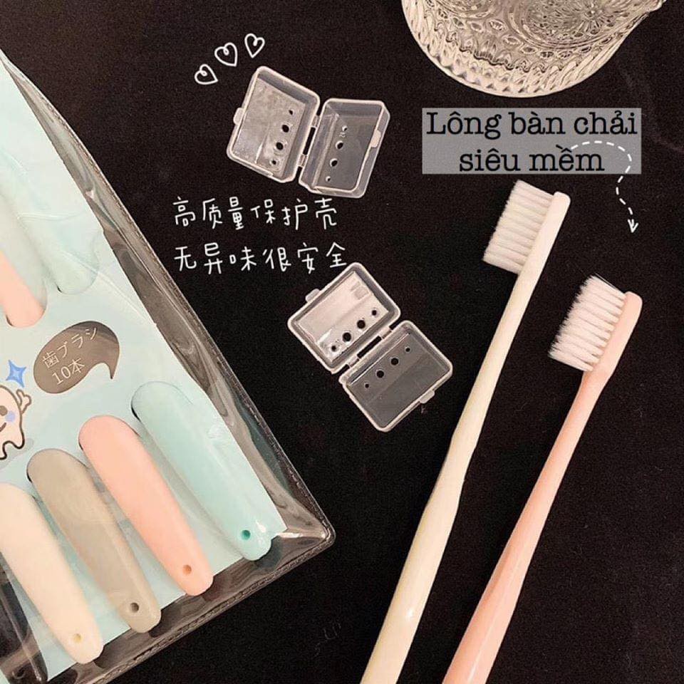 (𝗚𝗶𝗮́ 𝗦𝗶̉) [Combo 10] Bàn Chải Xuất Nhật EMISO Trộn Nhiều Màu Thuận Tiện Du Lịch Dã Ngoại