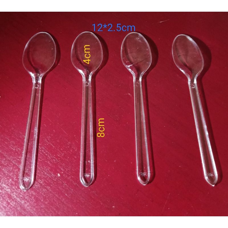 Muỗng nhựa trong 12cm*2.5cm