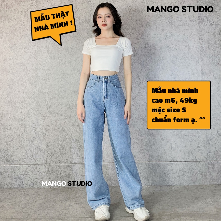 Quần jean nữ ống suông rộng cơ bản cạp lưng cao thương hiệu Mango MT230 | WebRaoVat - webraovat.net.vn