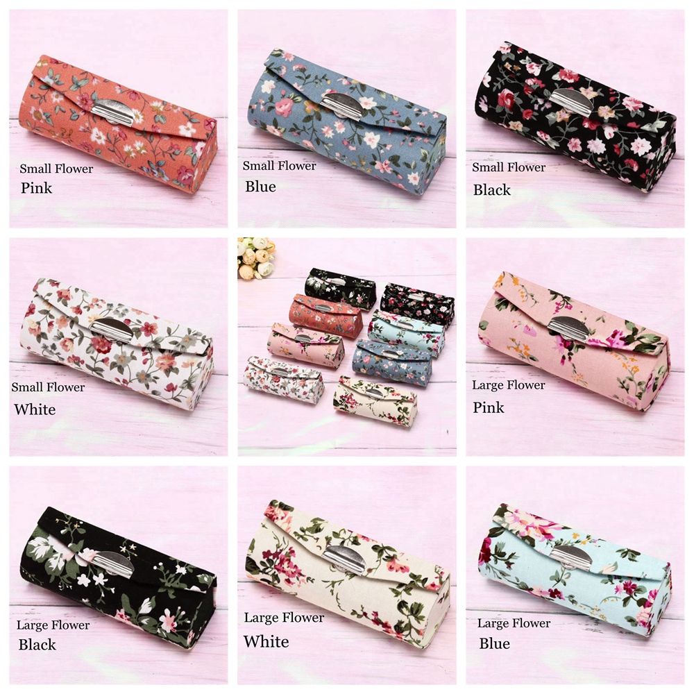 [Hàng mới về] Hộp đựng son môi MiHAN1 mini thêu hoa cổ điển có gương trang điểm thời trang cho nữ