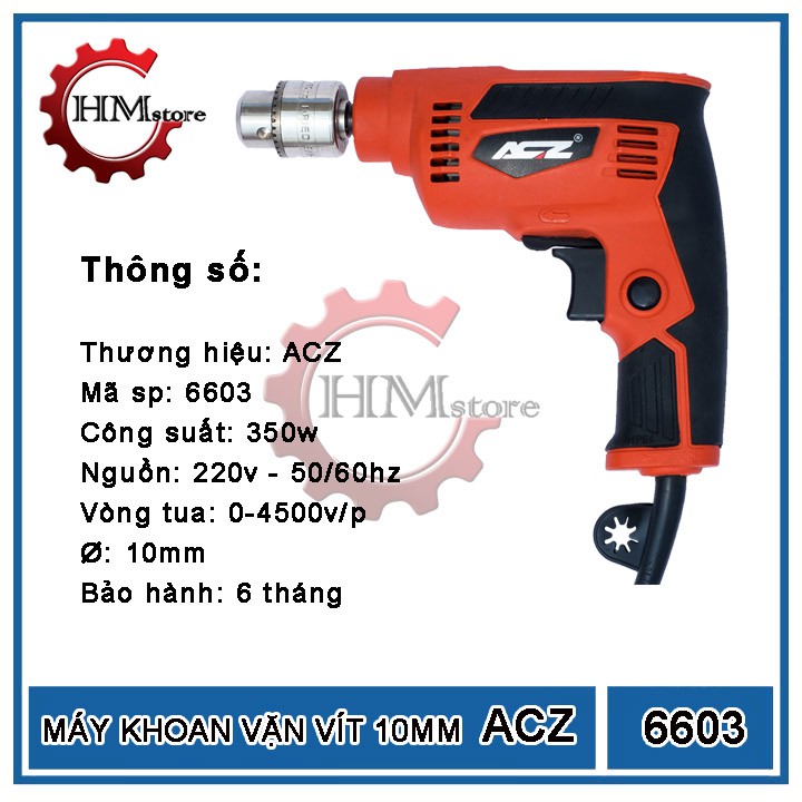 Máy Khoan Cầm Tay 10mm ACZ - Máy khoan bắt vít điện 10mm ACZ - Bảo hành 6 tháng