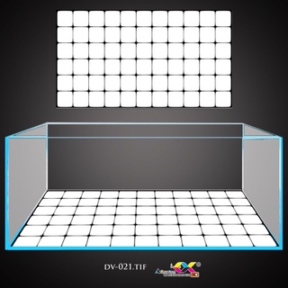 Tranh 3D dán đáy hồ cá mẫu kẻ caro ô cờ - nền trắng kẻ đen, có keo sẵn trên bề mặt, in mọi kích thước theo yêu cầu