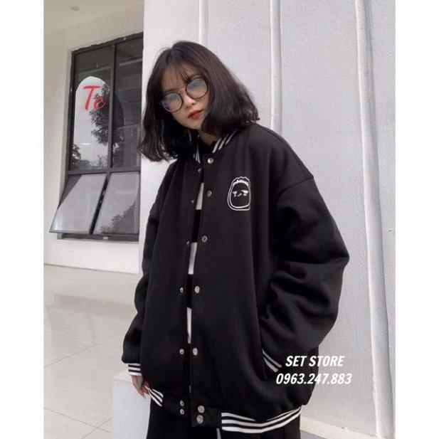 Áo Khoác bomber mặt cười màu đen,áo kiểu thu đông Nam Nữ chất nỉ  tay bồng <55kg, mặc đôi nhóm,lớp | BigBuy360 - bigbuy360.vn