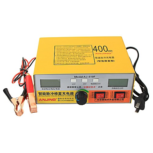 Sạc Ắc Quy Tạo Sung Tự động Sữa Chữa Thông Minh 12v - 24v 400 Ah - Bộ sạc acquy ô tô Xe máy AJ-618F