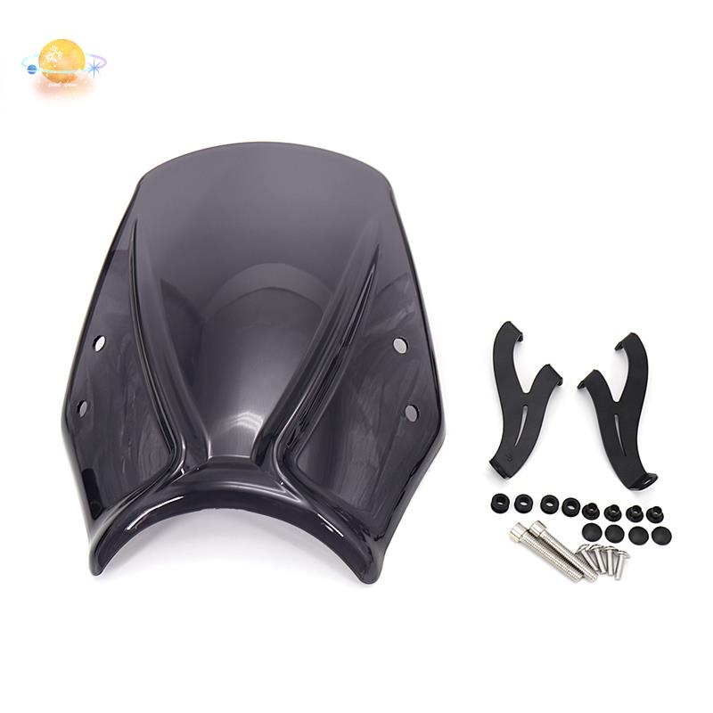 Motorcycle Windshield Windscreen Airflow Wind Deflectors for Trident 660 2021 2022(Black)