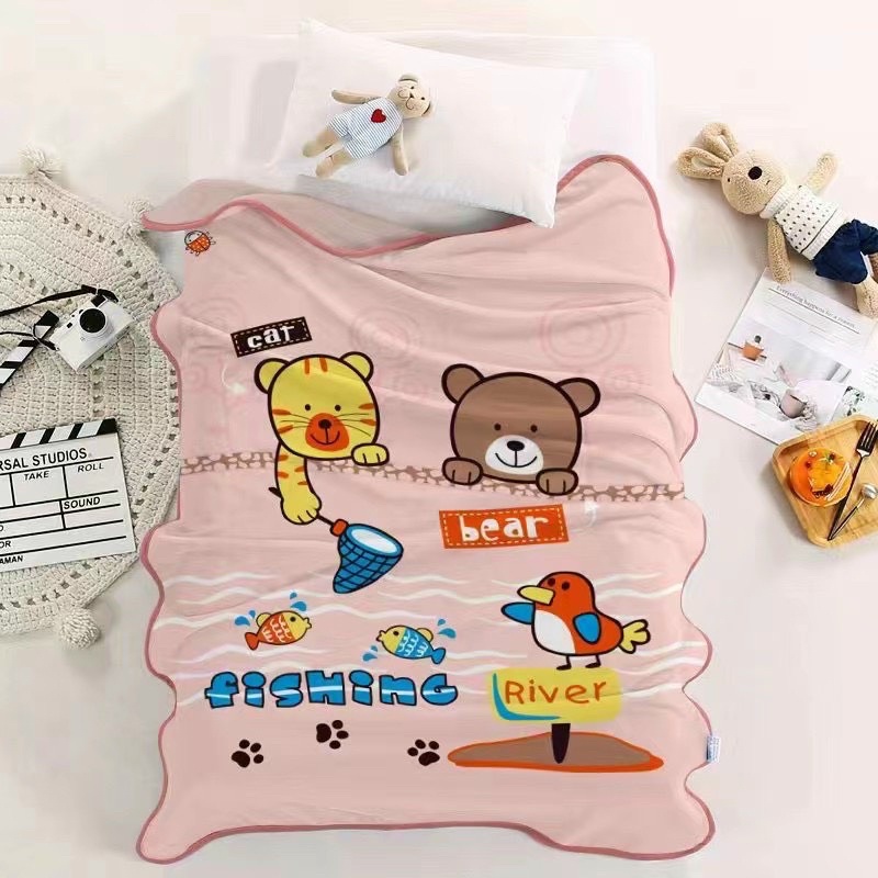 Chăn tuyết vải nhung cho bé đi học, nhiều hình siêu dễ thương cute cho bé