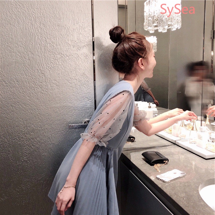 Đầm Cổ Chữ V Họa Tiết Chấm Bi Thời Trang Mùa Hè Quyến Rũ Cho Nữ
