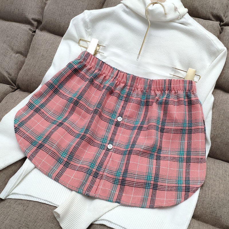 Free shipping in stock girls pleated skirt Korean version of pure cotton fashion trend net red plaid INS inner skirt< | BigBuy360 - bigbuy360.vn