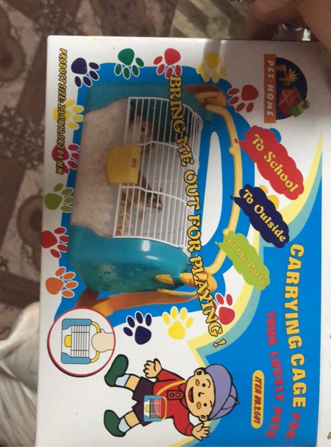 Giỏ đeo đi chơi cho hamster. Túi đeo hamster/Sóc (loại lưới sắt thoáng khí)