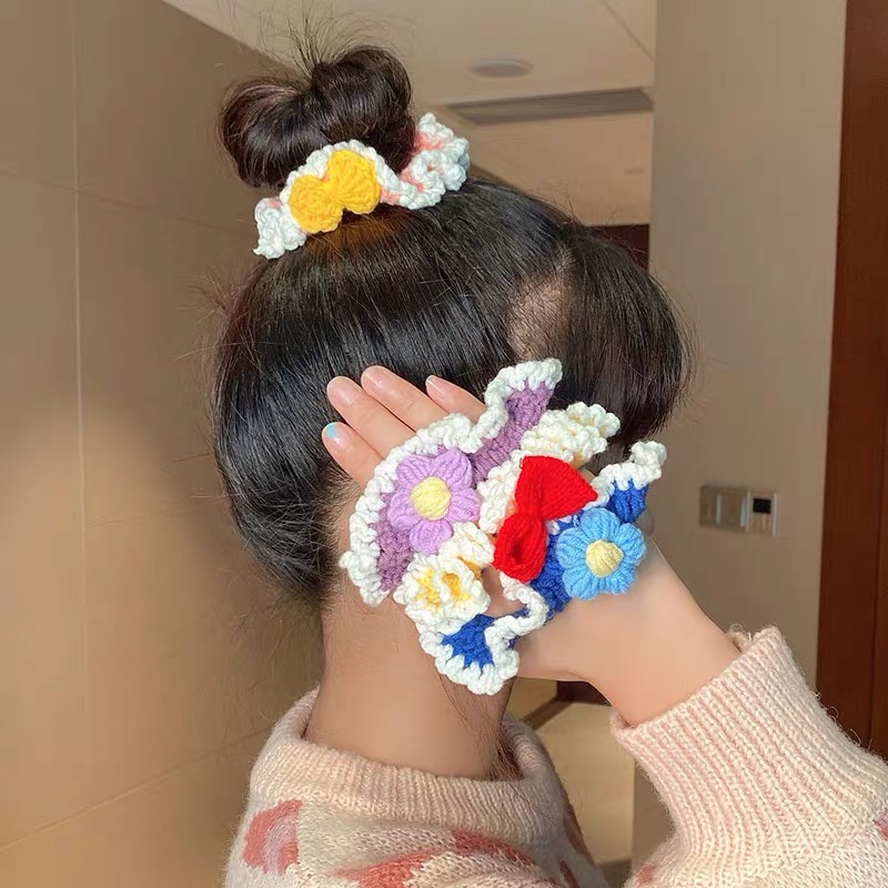 Buộc tóc len handmade nhiều màu, siêu dễ thương ❤❤❤