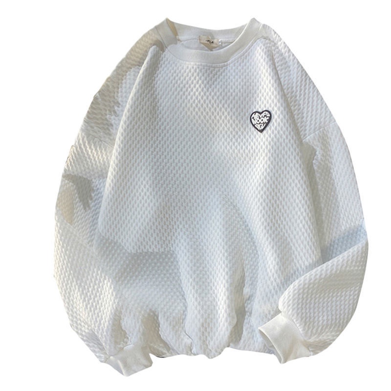 Áo sweater dáng rộng họa tiết lưới 2 màu sắc thời trang cho nam nữ
