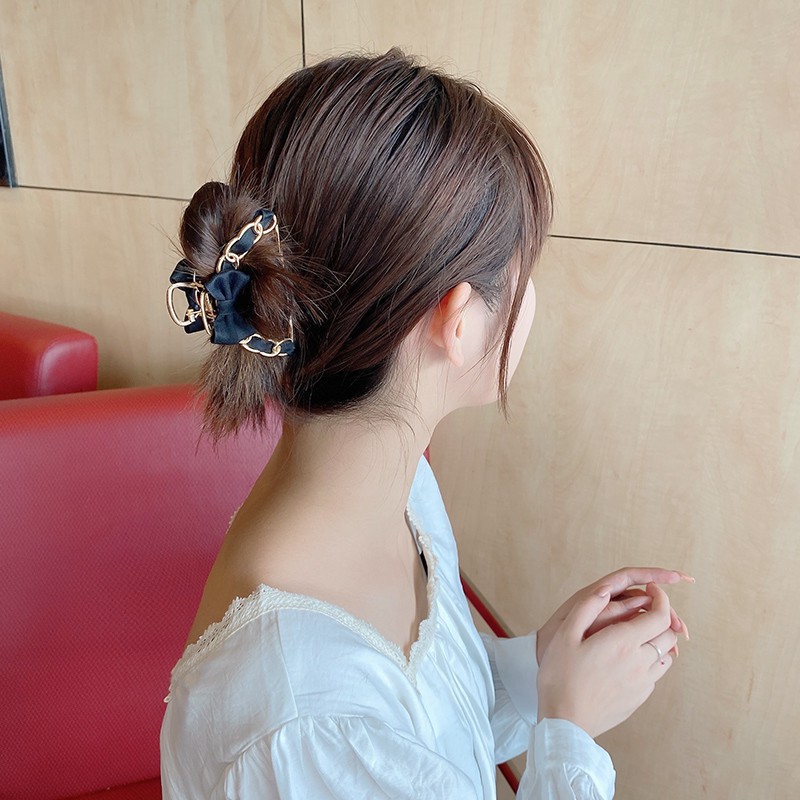 Kẹp tóc gấp hình nơ ngọt ngào phong cách Hàn Quốc – Kẹp tóc đính nơ kim loại sang chảnh FJ155 - Sherry Store