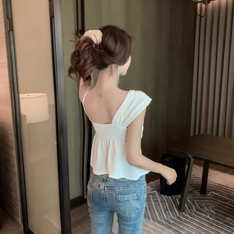 Áo lệch vai hai dây tiểu thư phong cách hàn quốc cực xinh SM10