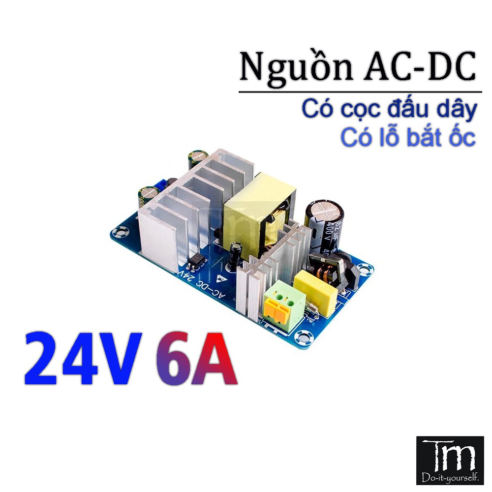 Nguồn AC-DC 24V 6A Không Vỏ Loại Tốt