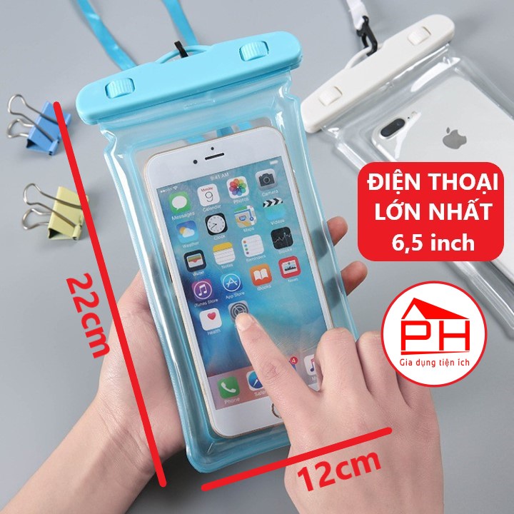 Túi đựng điện thoại chống nước viền PHAO (Mẫu mới) dùng được cảm ứng màn hình có dây đeo du lịch - Gia dụng Phước Hòa