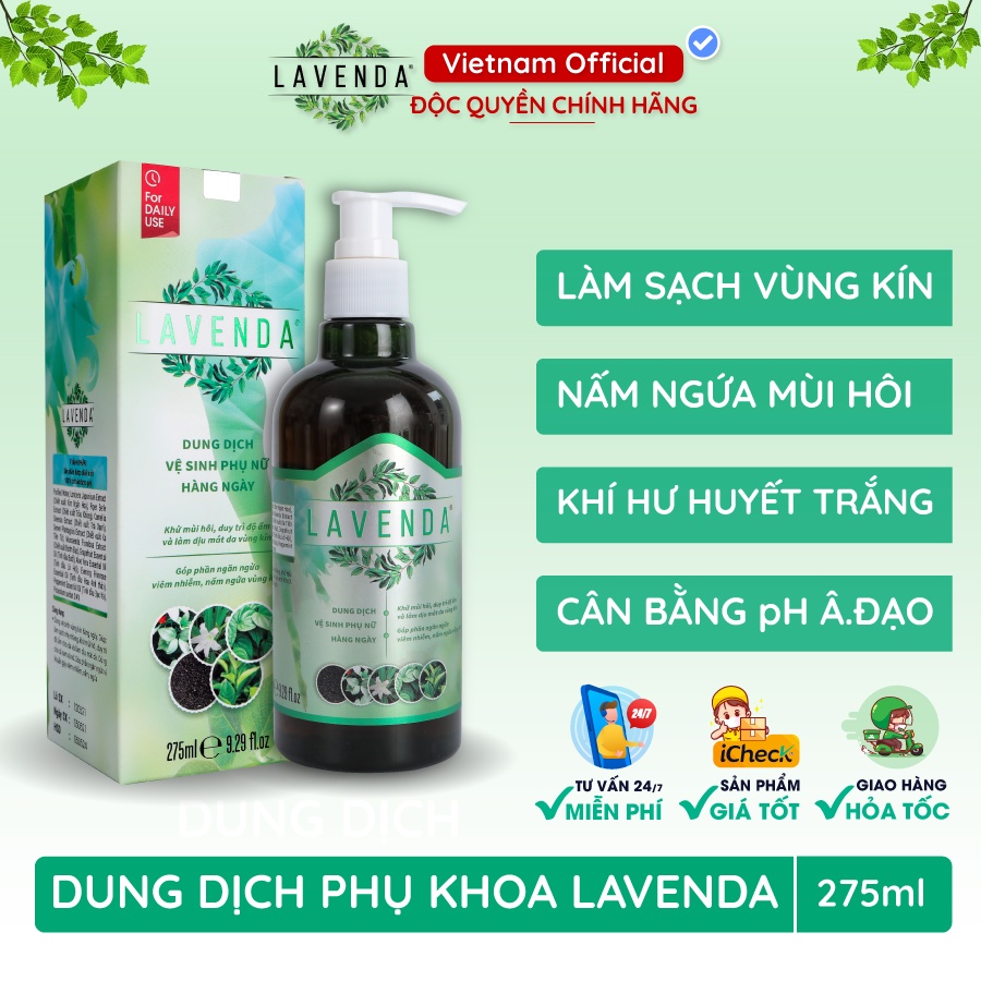 Combo bộ 3 LAVENDA xóa sổ khí hư, huyết trắng, nấm ngứa (1 xịt Lavenda 60ml + 1 rửa Lavenda 275ml + 1 Lavenda Plus 50g)