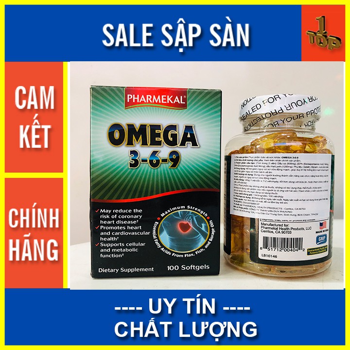 Viên Dầu Cá Omega 3-6-9 Pharmekal - giải pháp hỗ Trợ Tim Mạch và Tăng Cường Trí Nhớ - omega 369 - top1 pharmacy