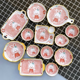 Bát đĩa thỏ cute/ bát đĩa sứ