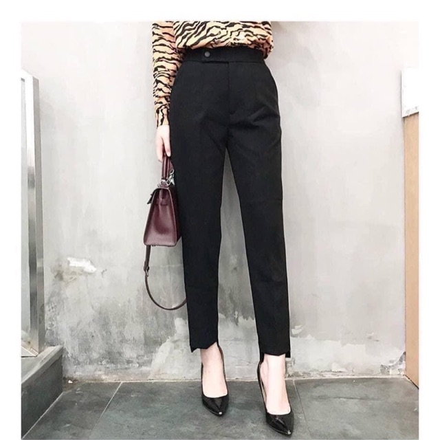 Quần baggy cúc lệch