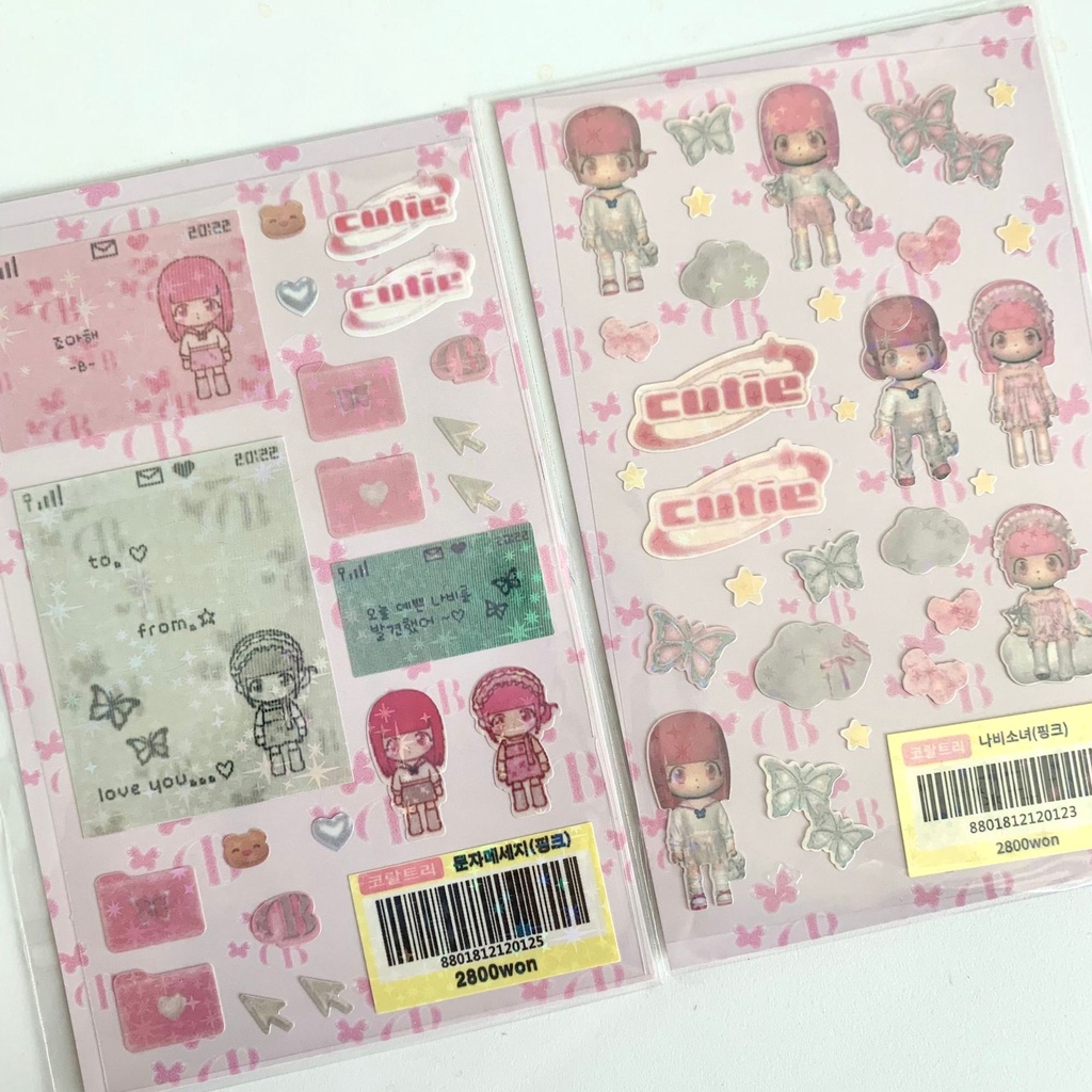 Ins Nhãn Dán Thẻ Cuckoo Nhỏ Nhắn Màu Laser Hình Bướm Bé Gái Châu Á Dễ Thương Cho Sách Cuckoo