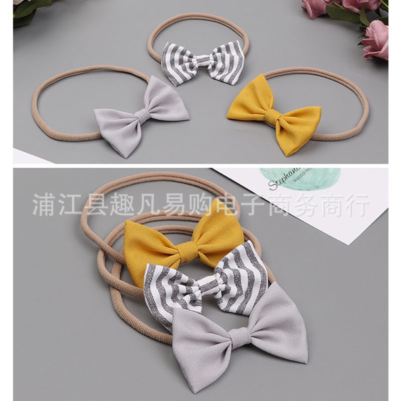 Set 3 turban nơ cho bé gái từ sơ sinh