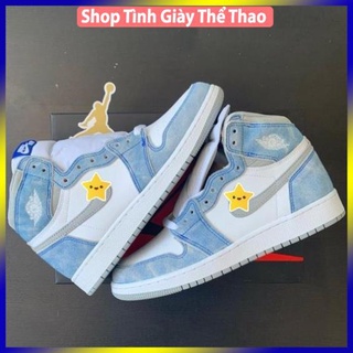 Giày air jordan hyper royal xanh nỉ, Giày Jodan 1 xanh nỉ cổ cao siêu hot 2021 Full Box Bill -NST