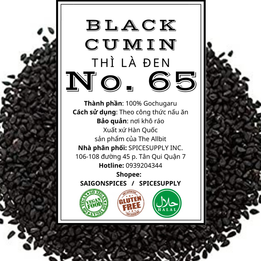 Black Cumin - Thì Là Đen SPICESUPPLY Việt Nam Black caraway Hũ 80g